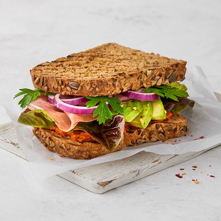 Gluten free multiseed rosted sandwich