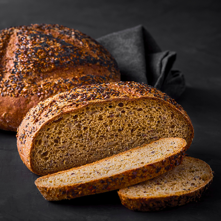 Gluten free multiseed bread with seeds