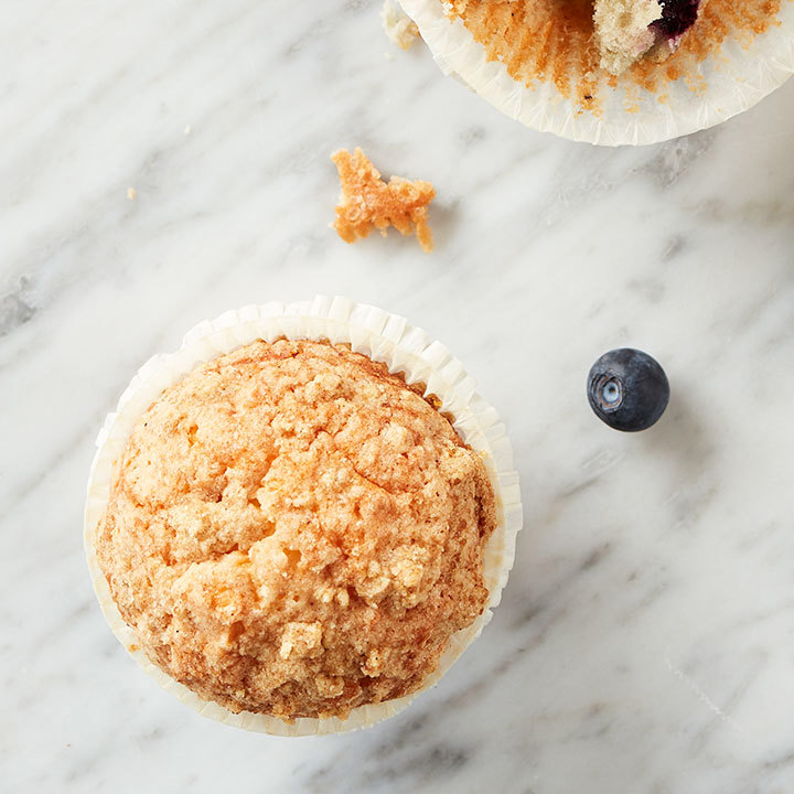 Gluten free muffin with sweet crumble