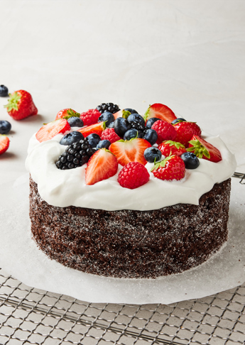 vegan Moist dark soft cake with vegan cream