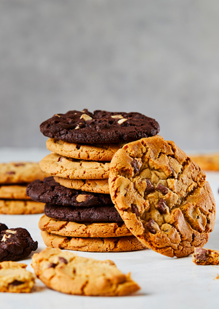 Cookies med og uden chokolade