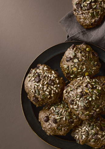 Rugbrødsbolle med chokoladestykker