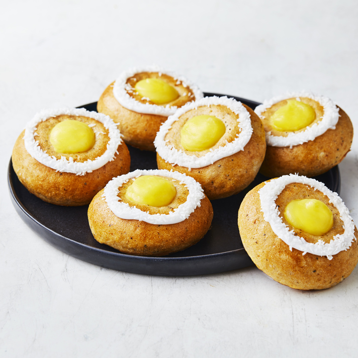 Gluten free buns with custard